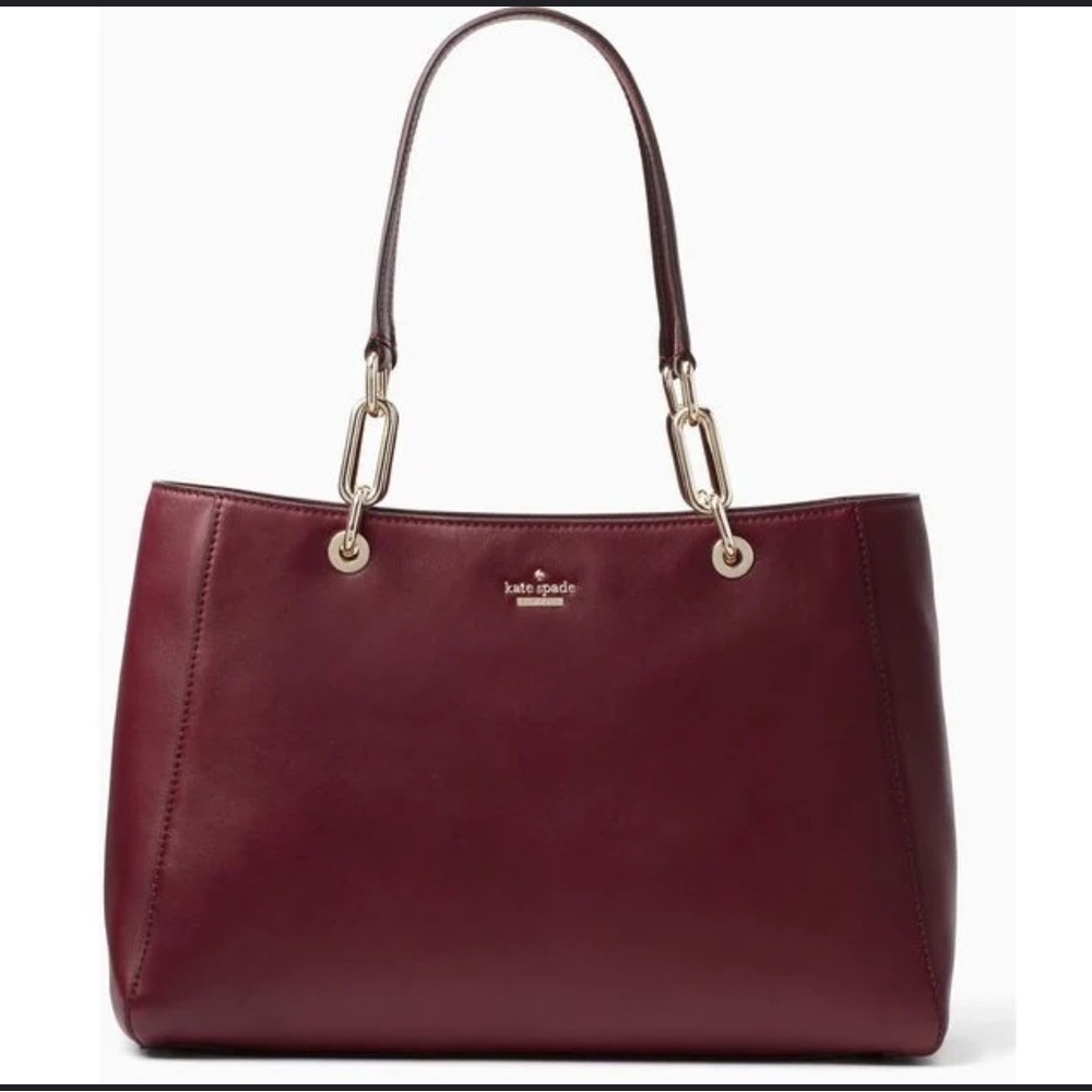 Kate Spade Red Leather Tote Sophisticated Everyday Bag